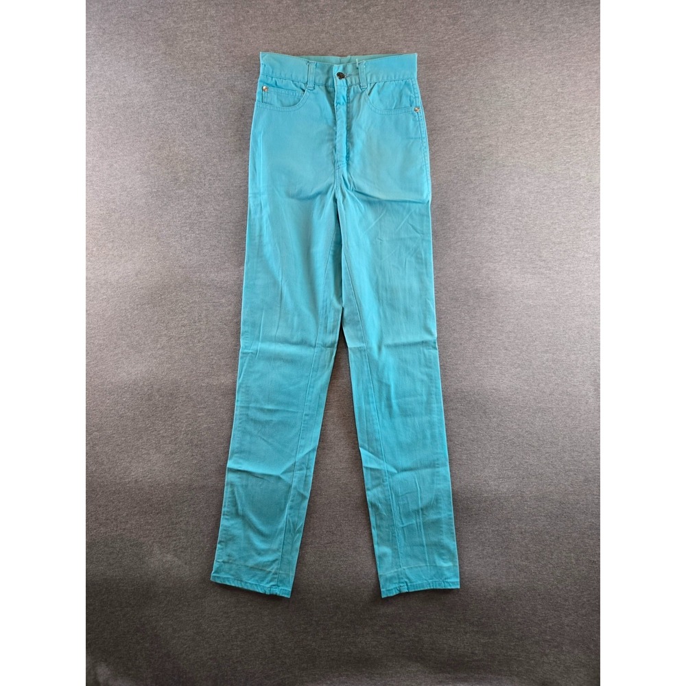 Rare Vintage 70s Chemin‎ De Fer Jeans Ultra High Rise Measures 24x32 Baby Blue
